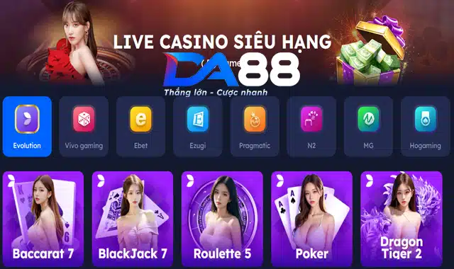 Các Sảnh Live Casino DA88